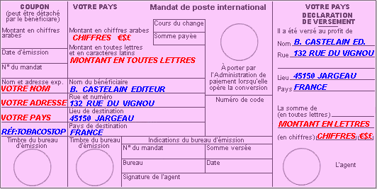 Comment remplir le mandat poste international