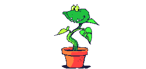 Dessin animé d'une plante carnivore dévorant un fumeur. Commentaire Tobacostop : Les fumeurs se font lentement gober par le tabac : encore une situation ingérable...